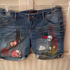 Torrid Premium blue jean denim rocker shorts